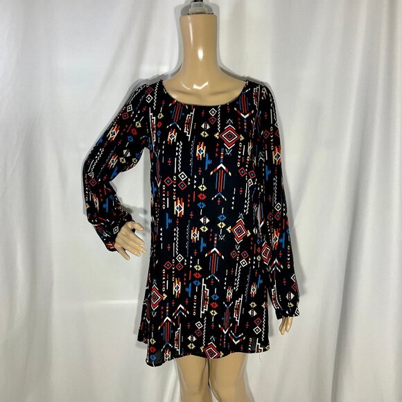 Charlotte Russe Southwestern Scoop Sheath Dress Sz Med - Picture 2 of 9